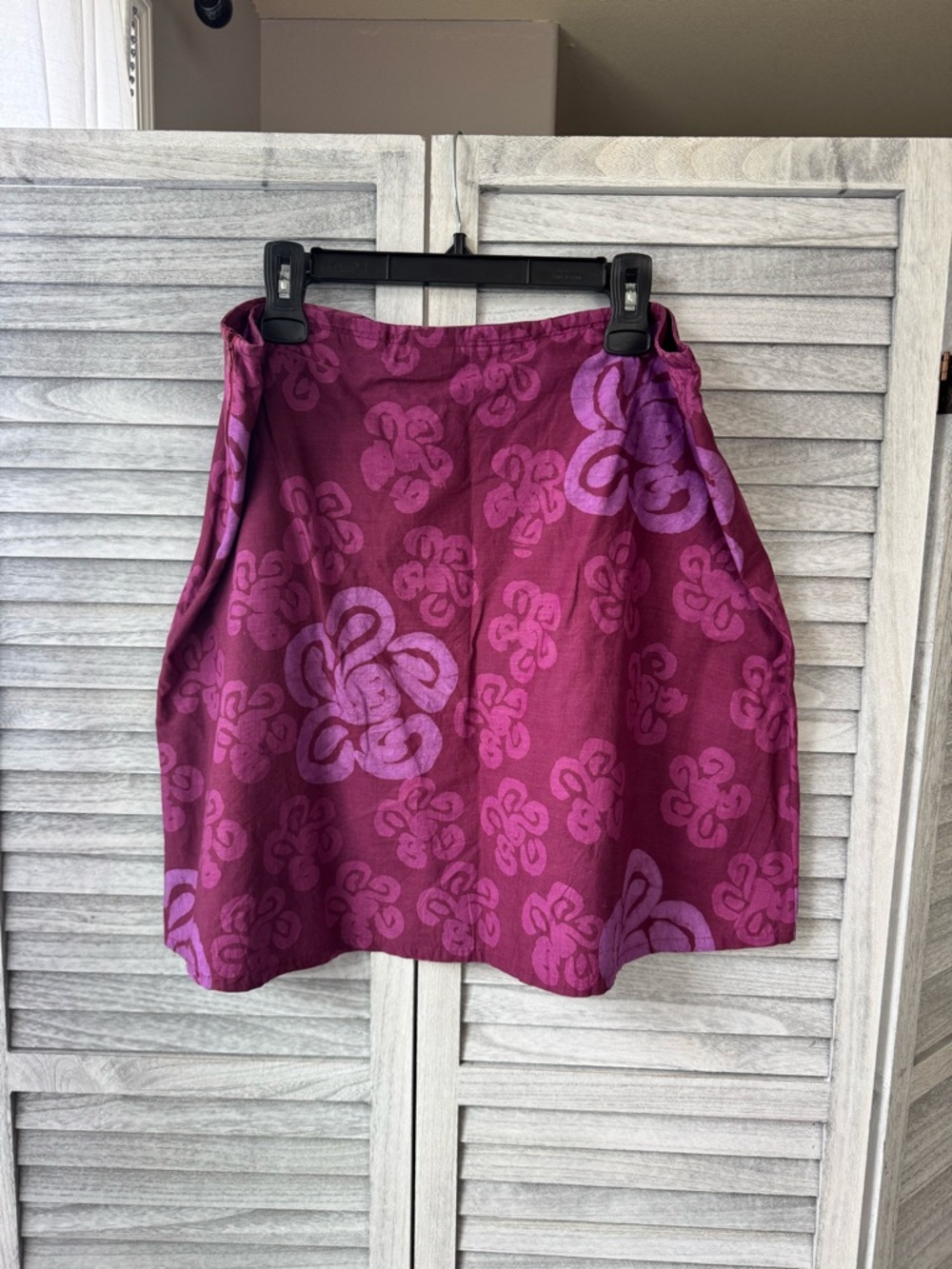 Cotton A-line Skirt Rich Purple Florals